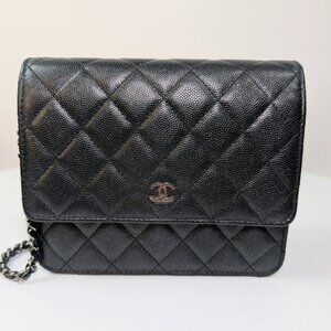 Chanel Very Rare "So Black" Quilted Caviar Leather Square Mini Flap Bag